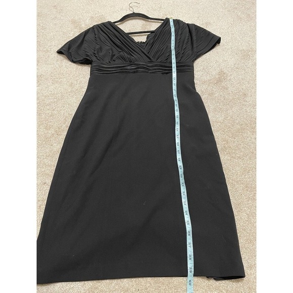Adriana Papell Black Pleated Bust V-Neck Formal/Cocktail Dress Size 10 - Picture 9 of 9